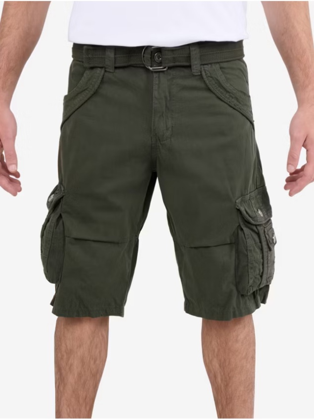 X RAY JEANS Men's Belted 12.5" Inseam Knee Length Cargo Shorts, Size 38